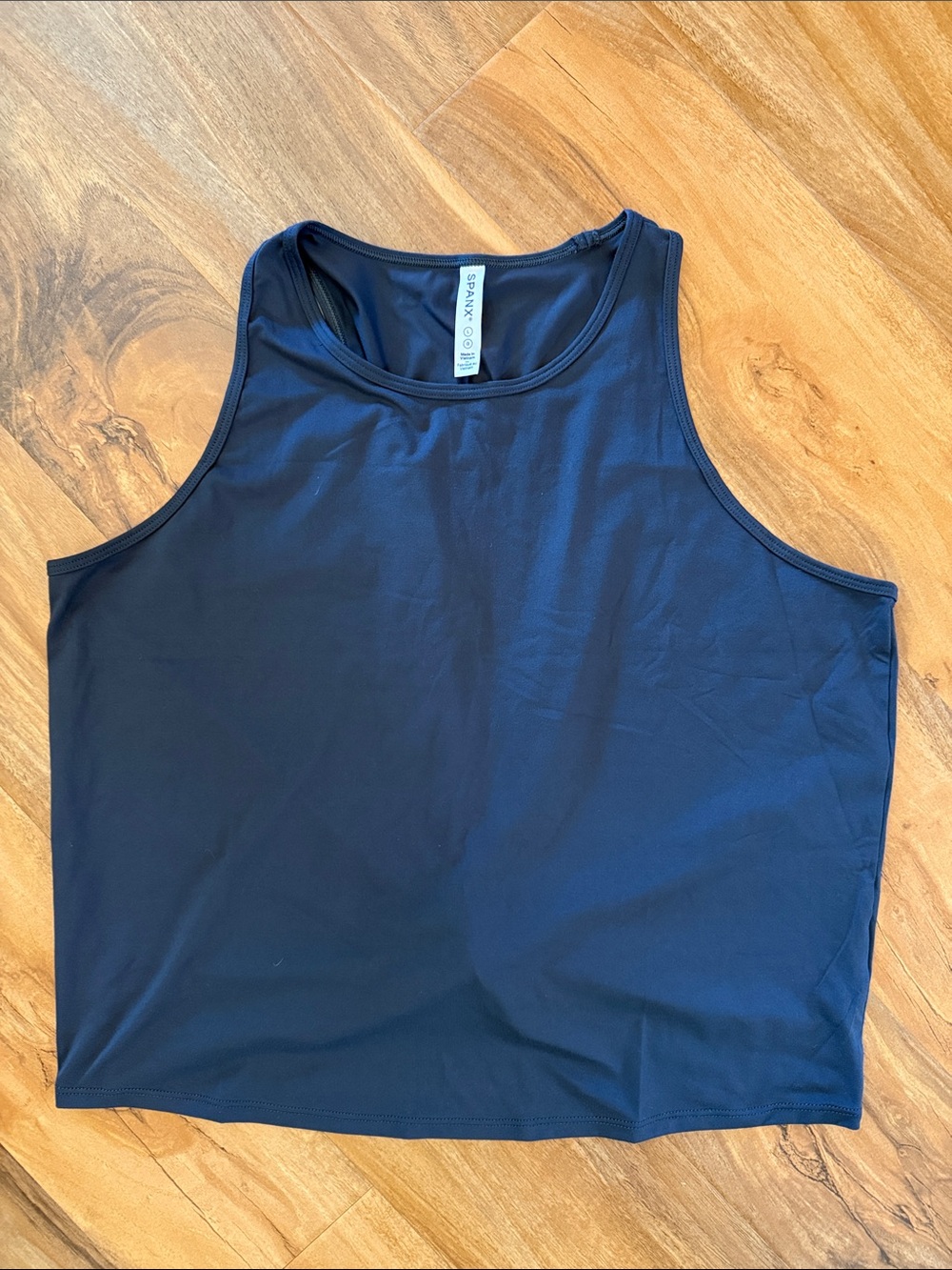 SPANX Women's Slate Blue Keyhole Athletic Shell - Size L